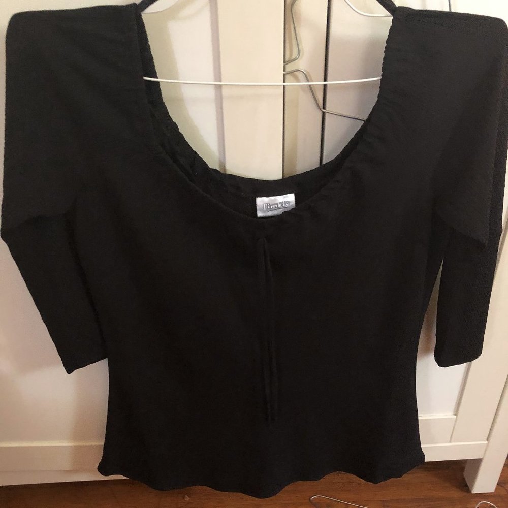 Bought in Milan, Italy - Black Dress Shirt - can be worn off shoulder